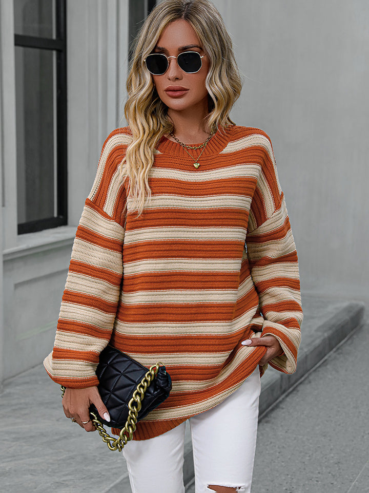 Striped Dropped Shoulder Sweater