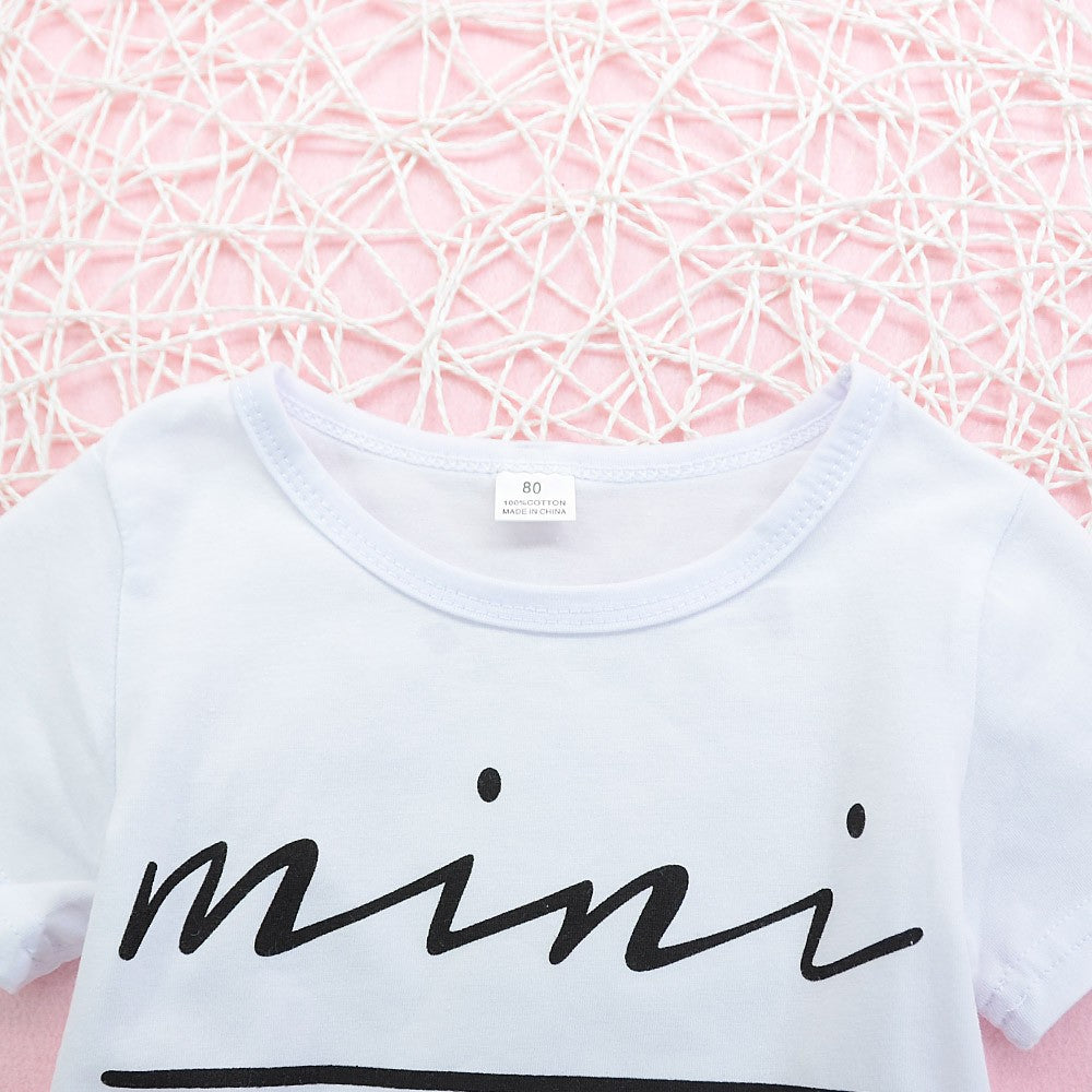 Girls MINI BOSS Graphic Tee and Skirt Set