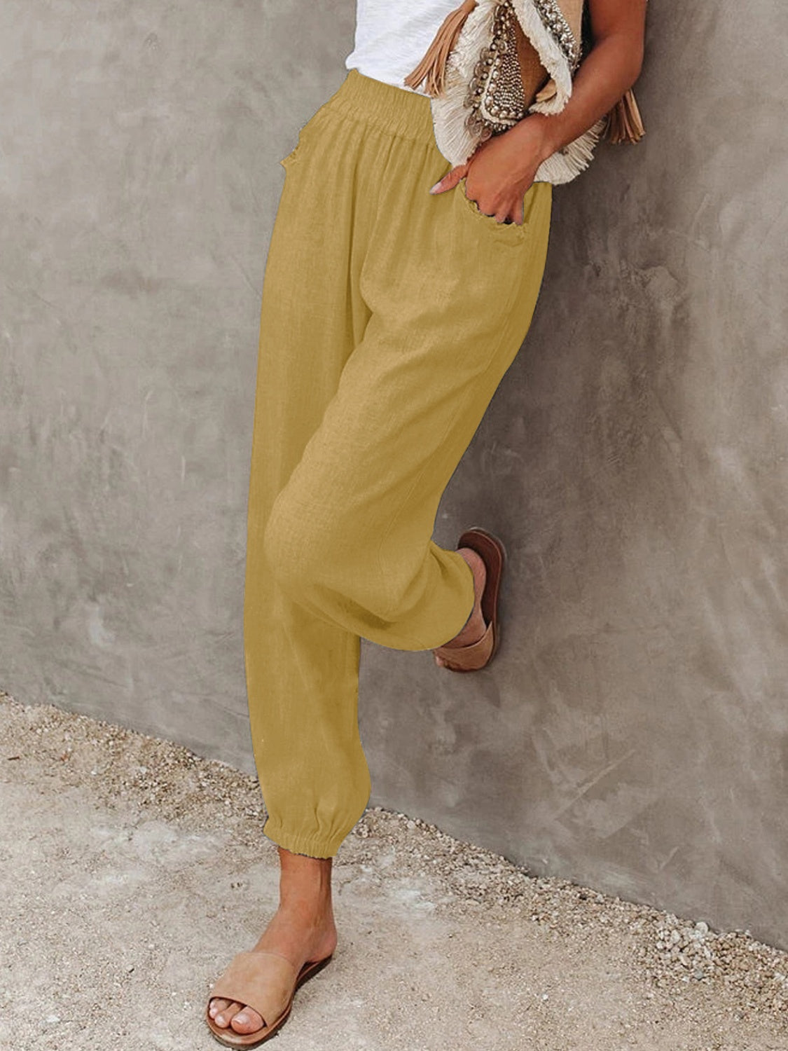 High Waist Cropped Pants