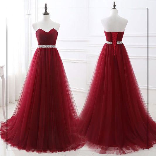 Fashion New Wedding Bride Long Slim Evening Dress