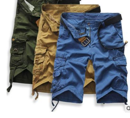 Men s Washed Cotton Cargo Shorts Casual Short Pants For Male