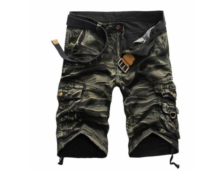 Men s Washed Cotton Cargo Shorts Casual Short Pants For Male