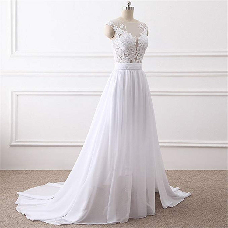 New Small Round Neck Fashion Sexy Thin Lace Wedding Dress