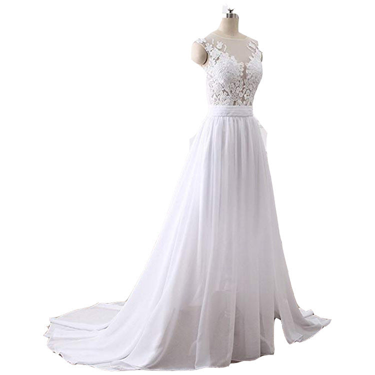 New Small Round Neck Fashion Sexy Thin Lace Wedding Dress