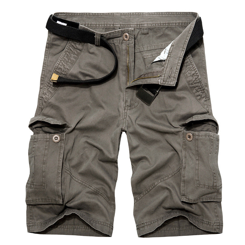 Plus Size Five Point Cargo Shorts Men's Multi Pocket Middle Pants