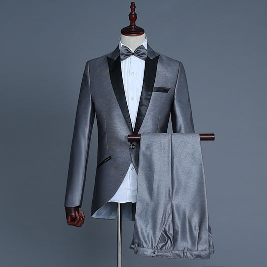 Male Dress Wedding Photo Groom Small Tuxedo Suit Suit