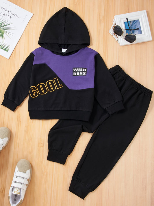 COOL WILD BOY Hoodie and Elastic Waist Pants Set