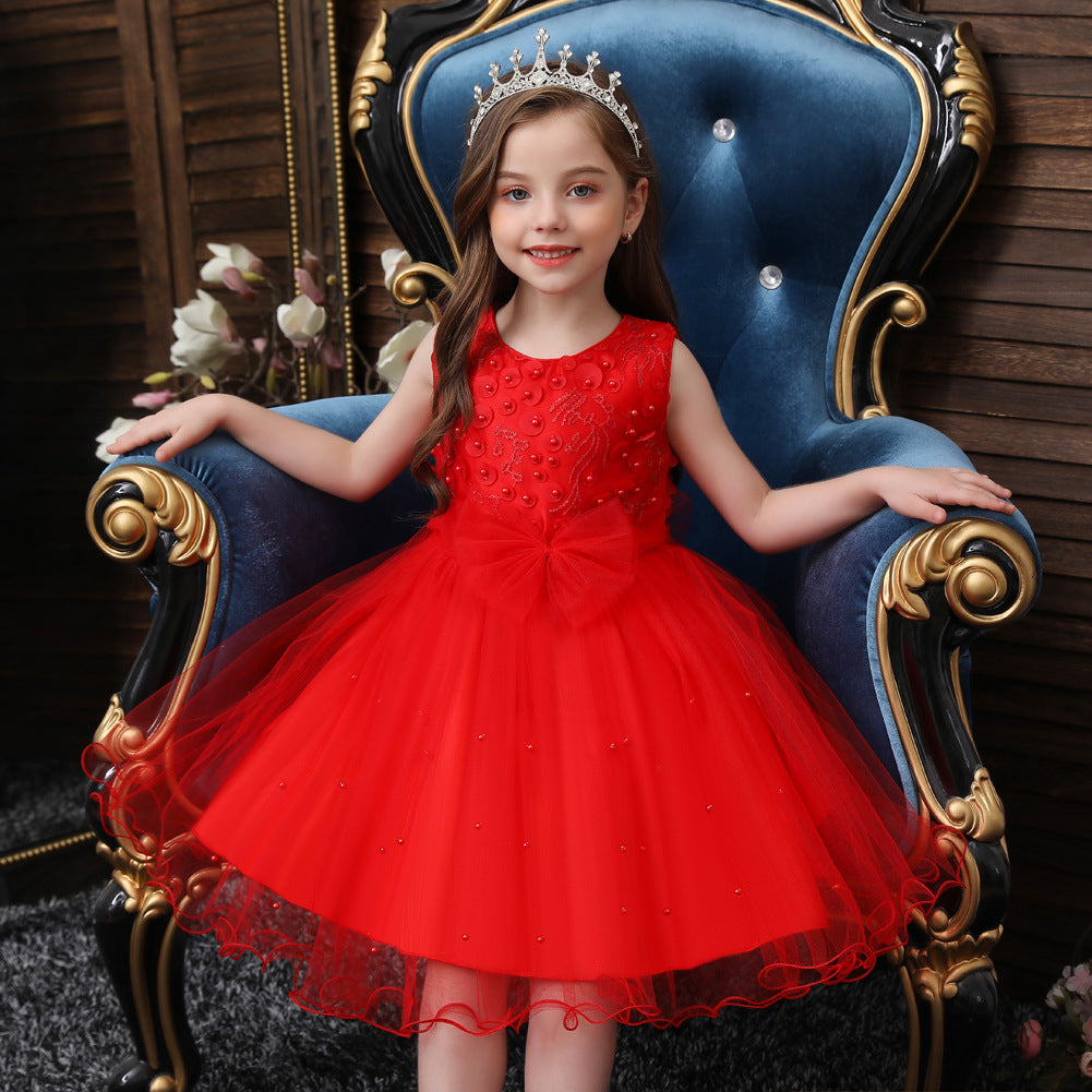 Children's Full Dress Girls' Wedding Dress Princess Tulle Tutu Dress Kindergarten Catwalk Performance Evening Dress