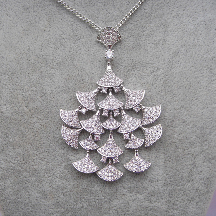 Zircon Necklace Earrings Set Party Wedding Formal Dress Accessories