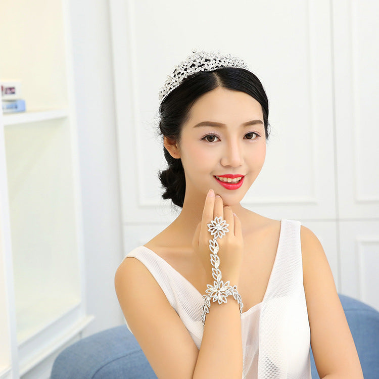 Korean Rhinestone Hand Ring Instep Chain Wedding Photography Dress Accessories