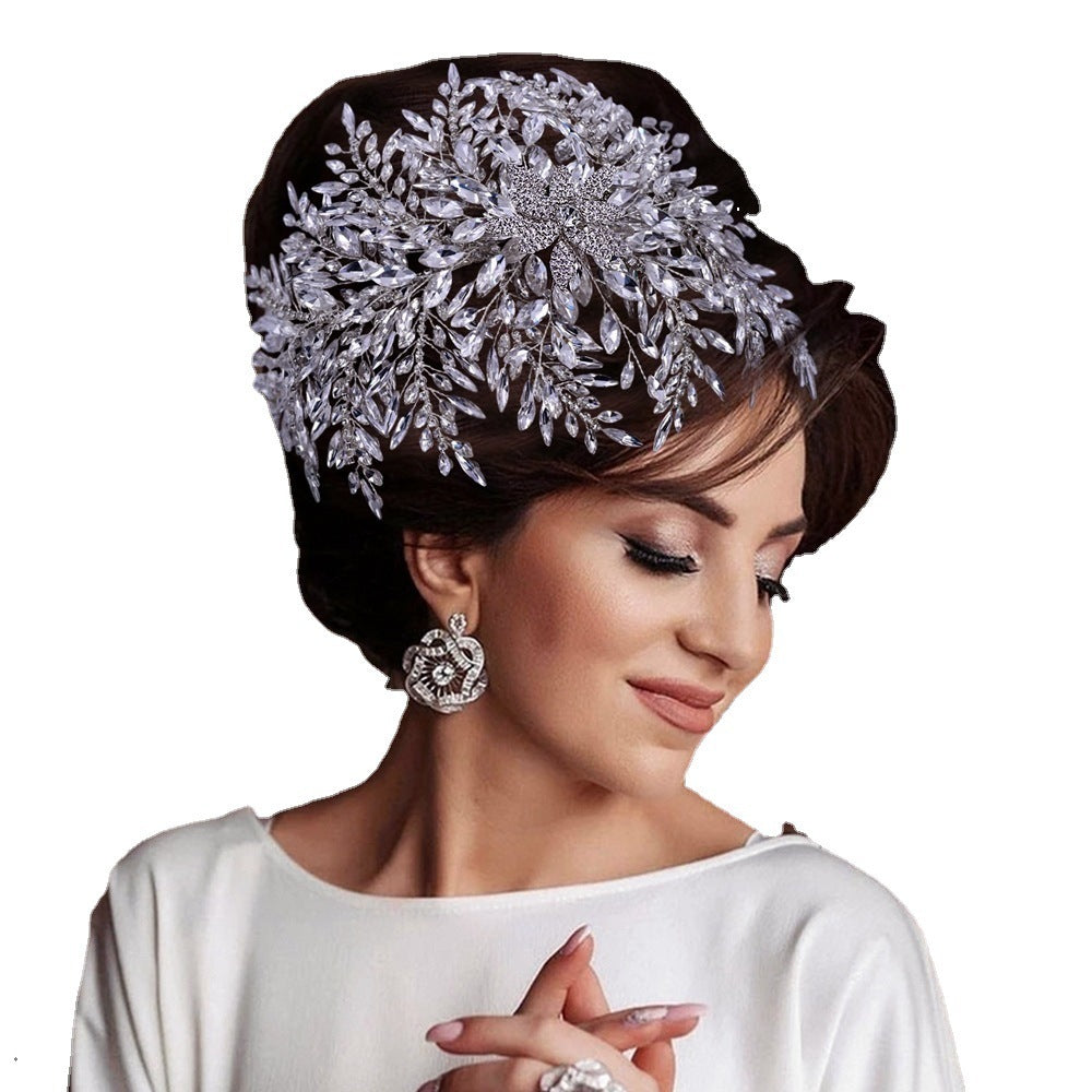 Handmade Rhinestone Hair Accessories Wedding Dress Modeling Bride Headwear