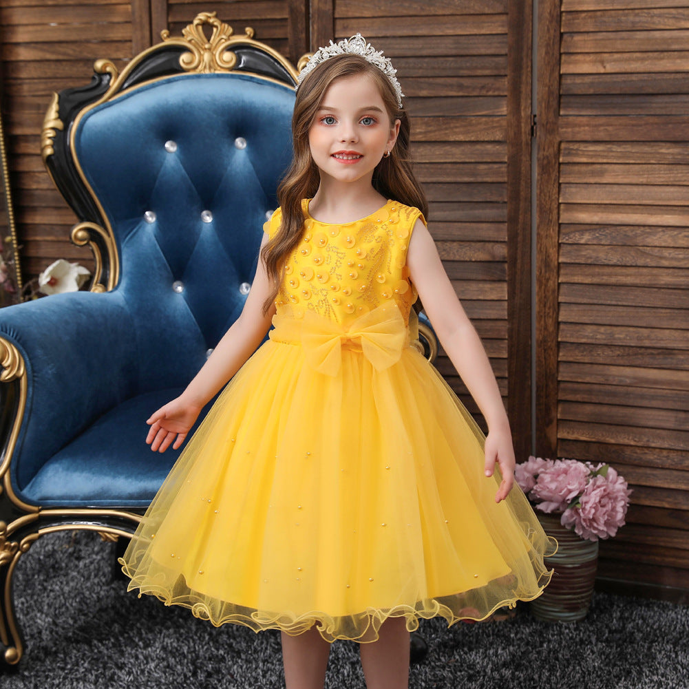 Children's Full Dress Girls' Wedding Dress Princess Tulle Tutu Dress Kindergarten Catwalk Performance Evening Dress