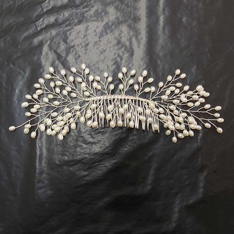 European And American Handmade Bride Pearl Hair Comb Bride Wedding Dress Dress Hair Accessories New Head Fork