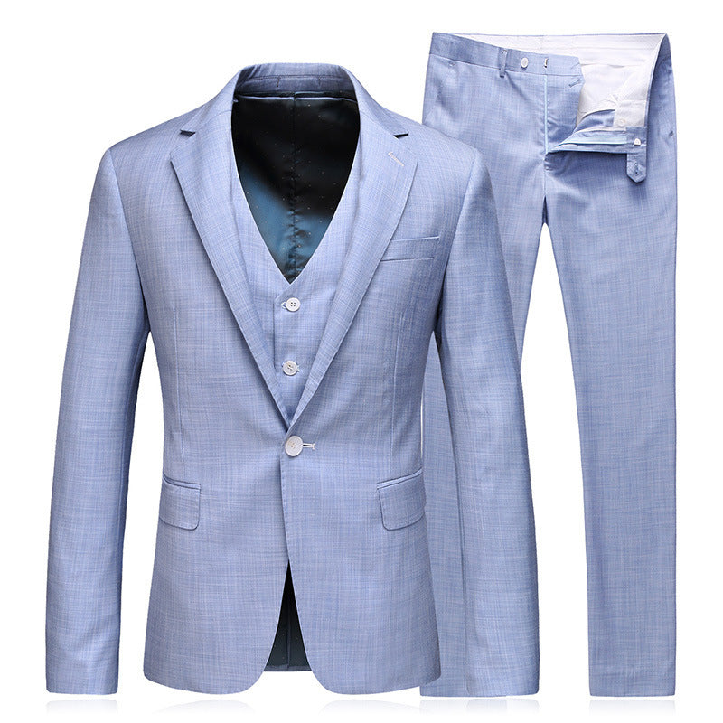 Foreign Trade Men's Suit Men's Three Piece Suit Groom Wedding Dress Thin Business Leisure Slim Fit Suit Trendy