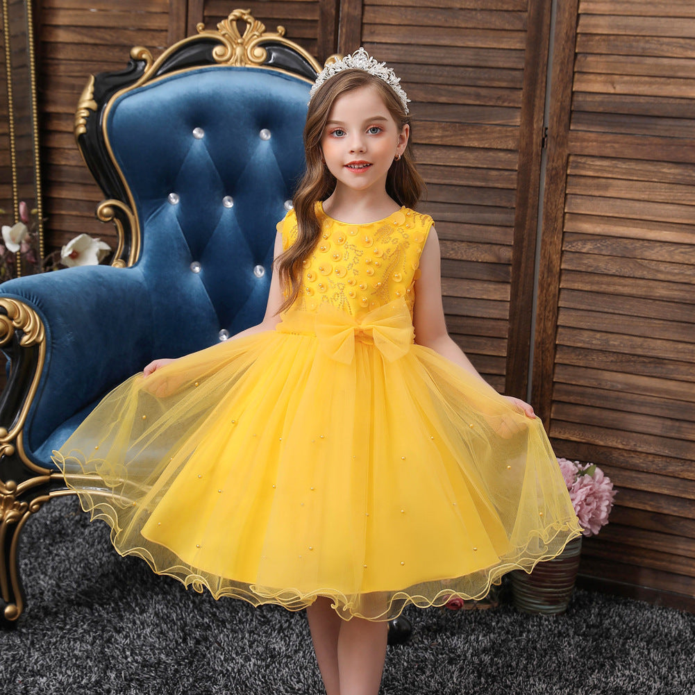 Children's Full Dress Girls' Wedding Dress Princess Tulle Tutu Dress Kindergarten Catwalk Performance Evening Dress