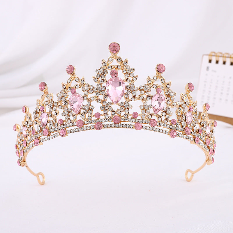 European And American Bride Tiara Baroque Crown Rhinestone Tiara Princess Crown Wedding Hair Accessories Formal Dress Accessories Wholesale