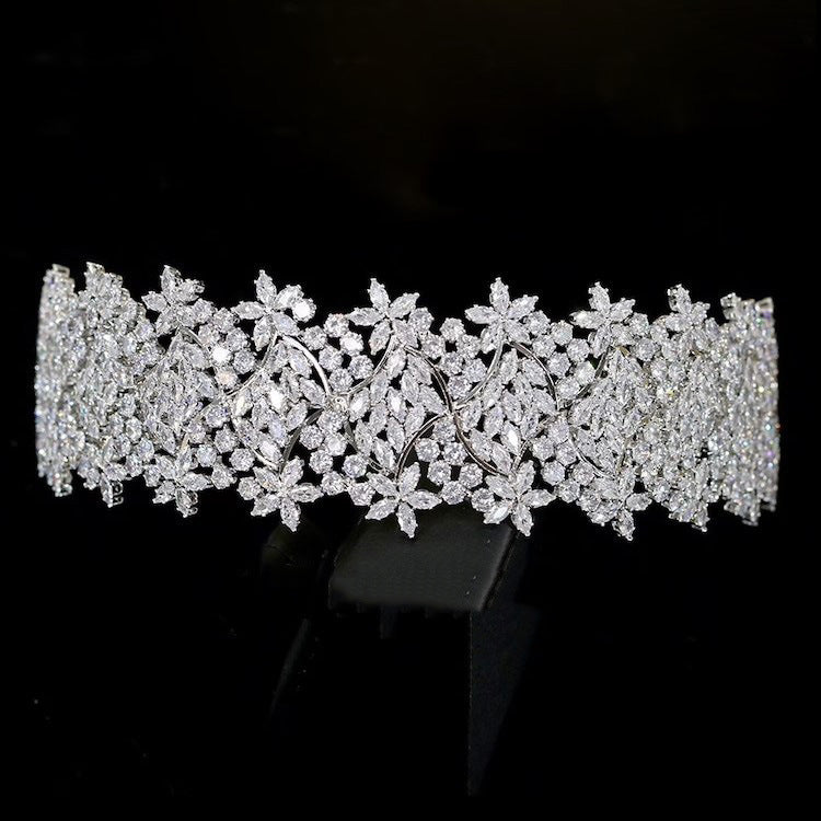 Flower Bridal Crown Wedding Dress Accessories Zircon Headband