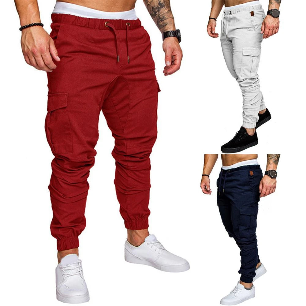 FGKKS 2021 New Male Trousers Mens Joggers Solid Multi-pocket Pants Sweatpants Men Pants Hip Hop Harem Joggers Pants