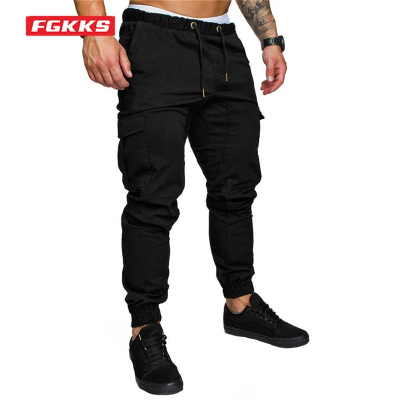 FGKKS 2021 New Male Trousers Mens Joggers Solid Multi-pocket Pants Sweatpants Men Pants Hip Hop Harem Joggers Pants