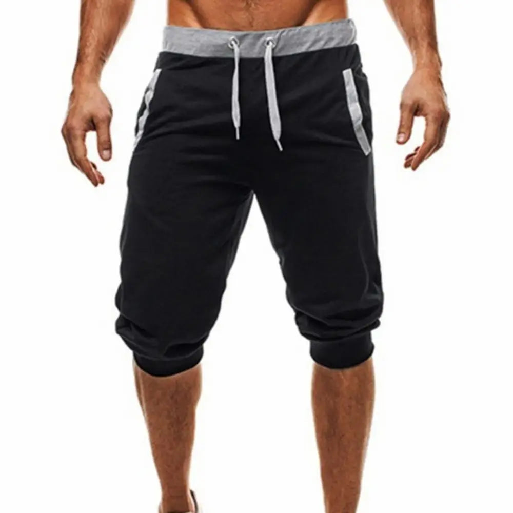 Men Pants Summer Harem Slacks Shorts Sport Sweatpants Drawstring Jogger Trousers Sportswear Slim Fit Black Jogger For Daily Work