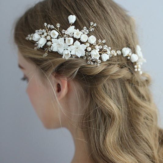 Bridal Hair Accessories Headdress Insert Ceramic Wedding Dress