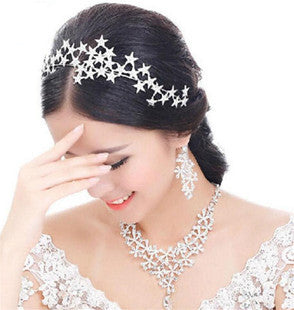 Bridal Crown Rhinestone Pearl Water Drop Hair Accessories Wedding Dress Ornaments