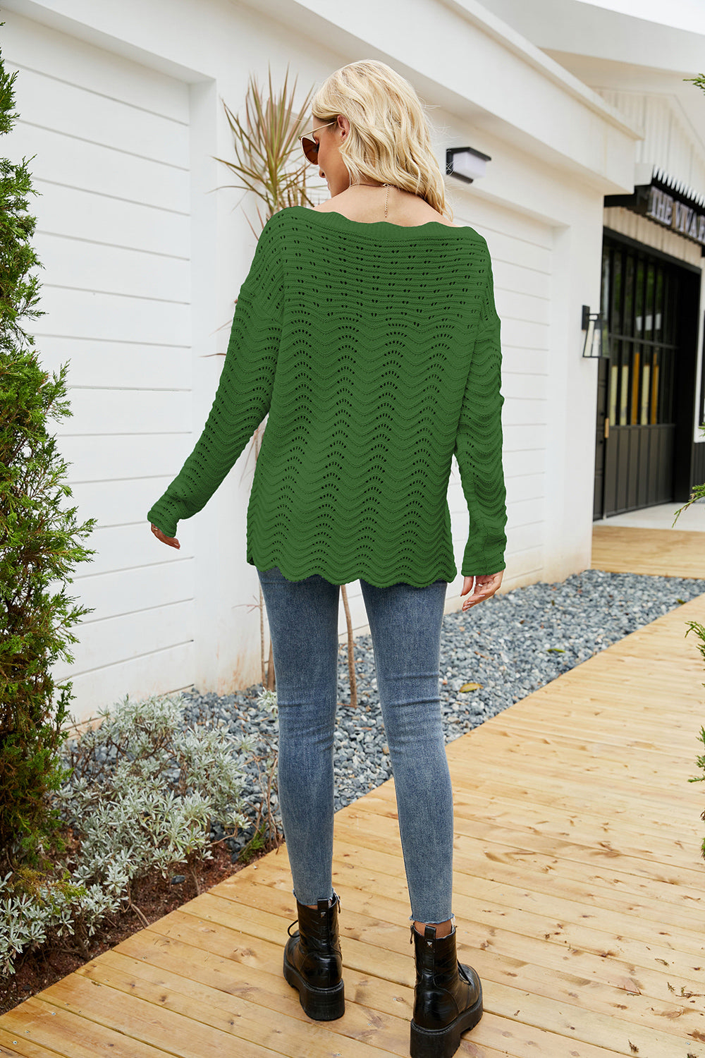 Round Neck Drop Shoulder Sweater