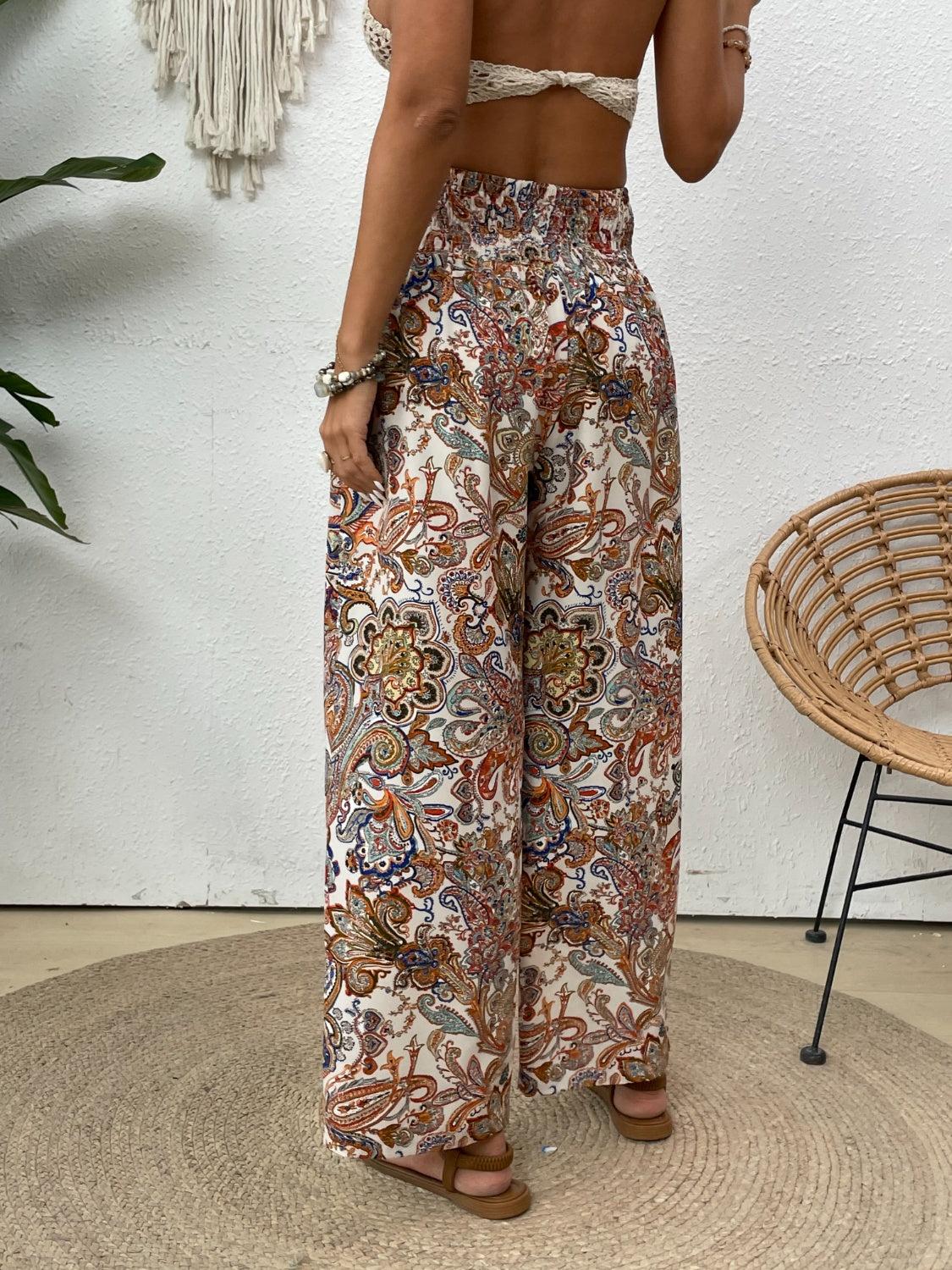 Printed Wide Leg Pants