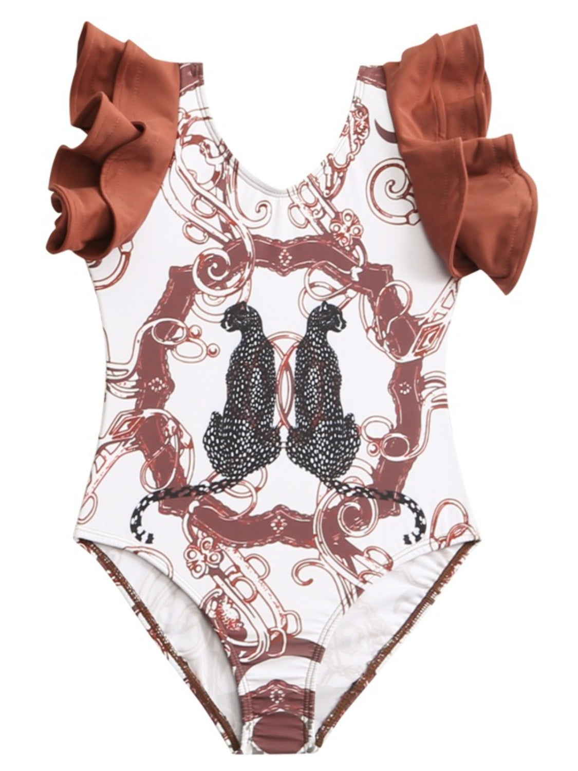 Ruffled Printed One-Piece Swimwear