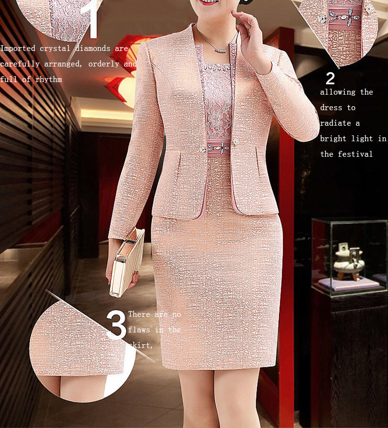 Simple Solid Color Mother Dress Wedding Suit Skirt