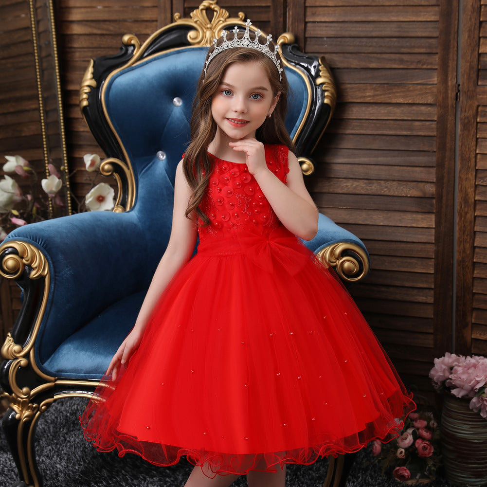 Children's Full Dress Girls' Wedding Dress Princess Tulle Tutu Dress Kindergarten Catwalk Performance Evening Dress