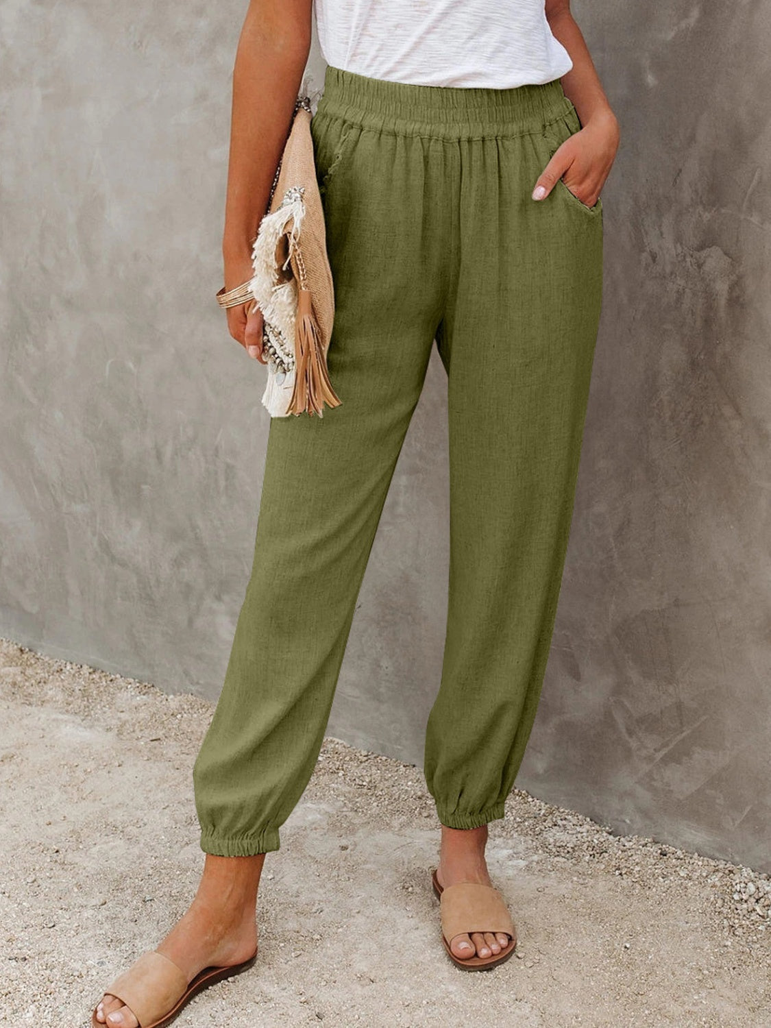 High Waist Cropped Pants