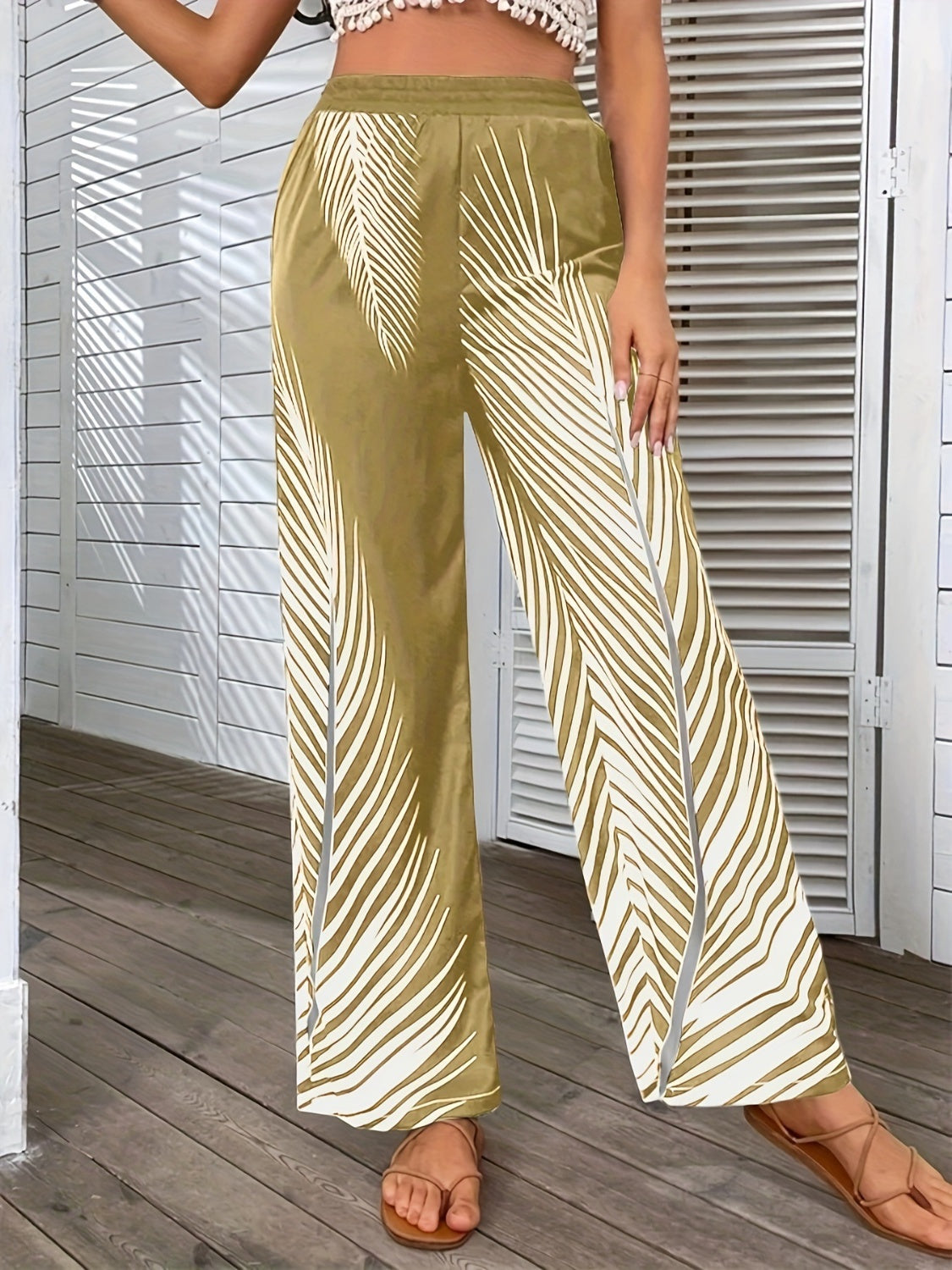 Printed Wide Leg Pants