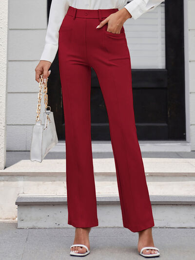 High Waist Straight Pants