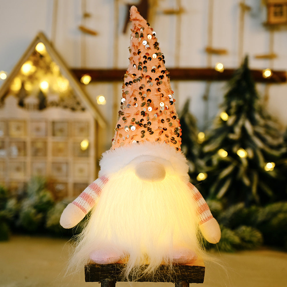 Sequin Light-Up Faceless Gnome