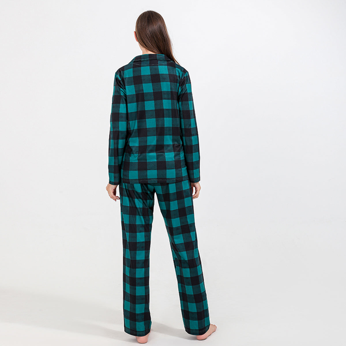 Women Plaid Shirt and Pants Set