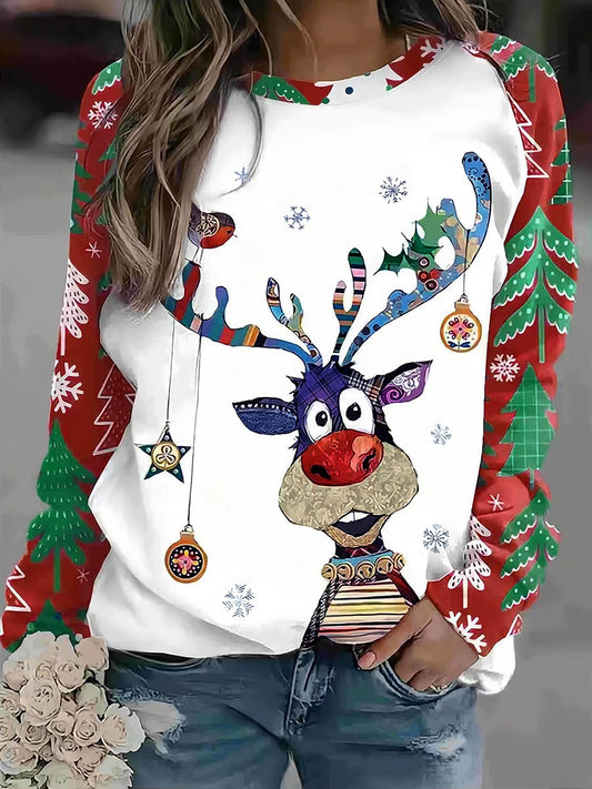 Plus Size Christmas Theme Raglan Sleeve T-Shirt