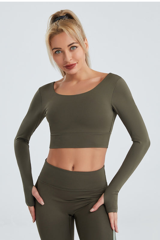 Crisscross Cropped Sports Top