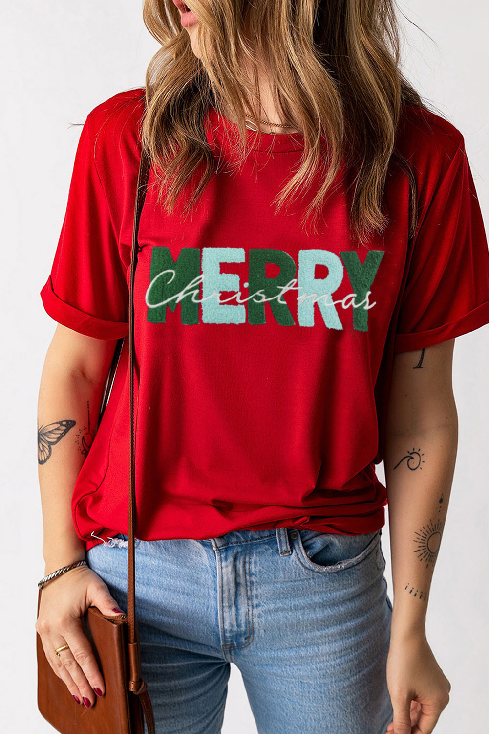 MERRY CHRISTMAS Round Neck Short Sleeve T-Shirt