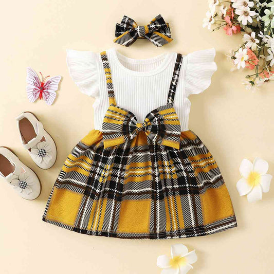 Plaid Print Bow Detail Dress