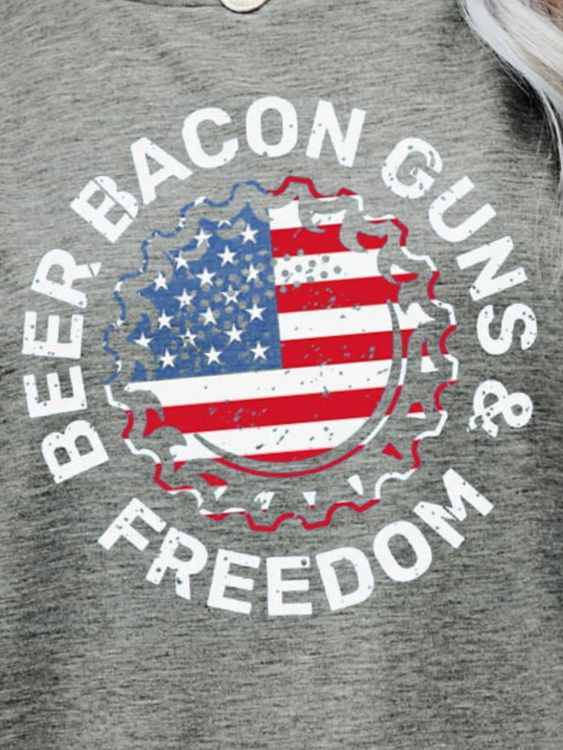 BEER BACON GUNS & FREEDOM US Flag Graphic Tee