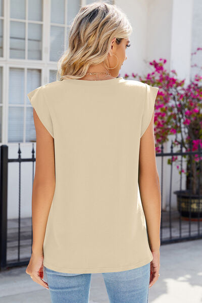 V-Neck Cap Sleeve Tank