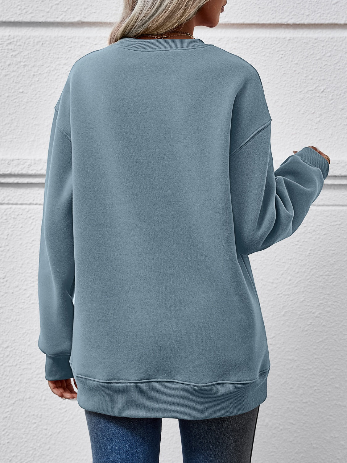 Faceless Gnomes Graphic Drop Shoulder Sweatshirt