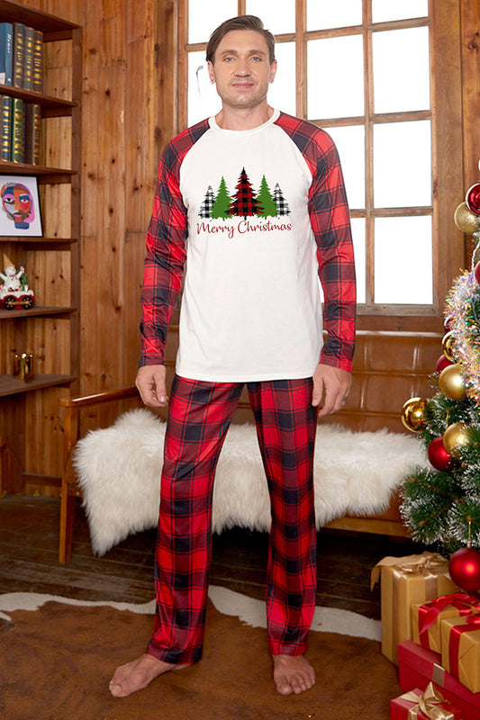 MERRY CHRISTMAS Graphic Top and Plaid Pants Set