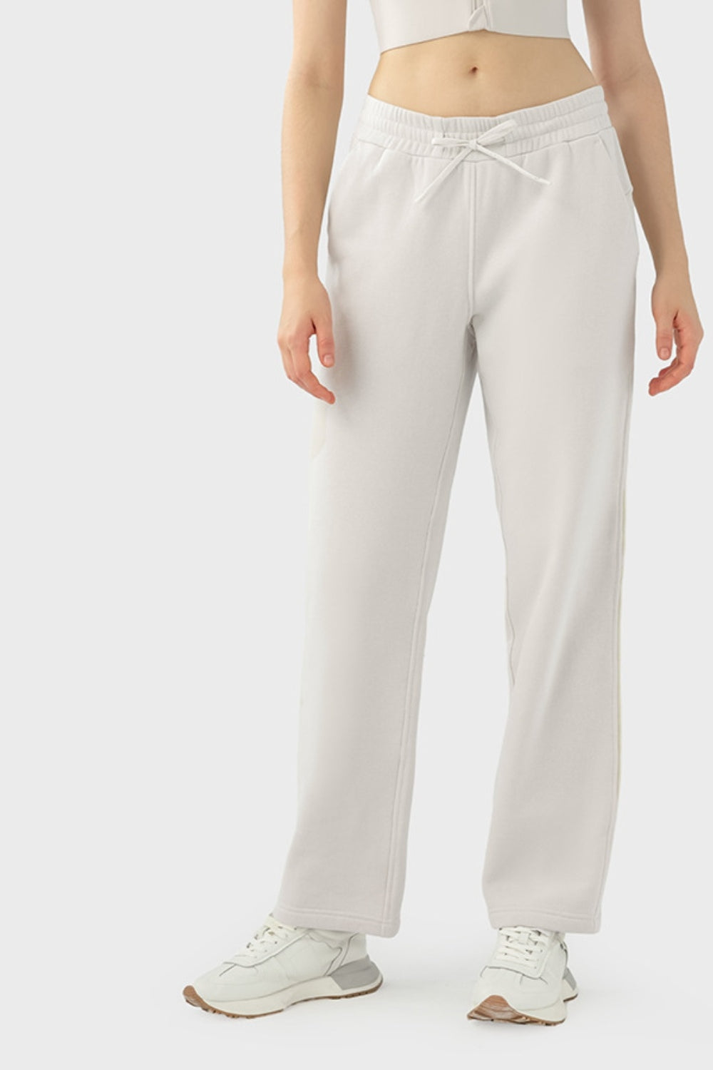 Drawstring Waist Sports Pants with Pockets