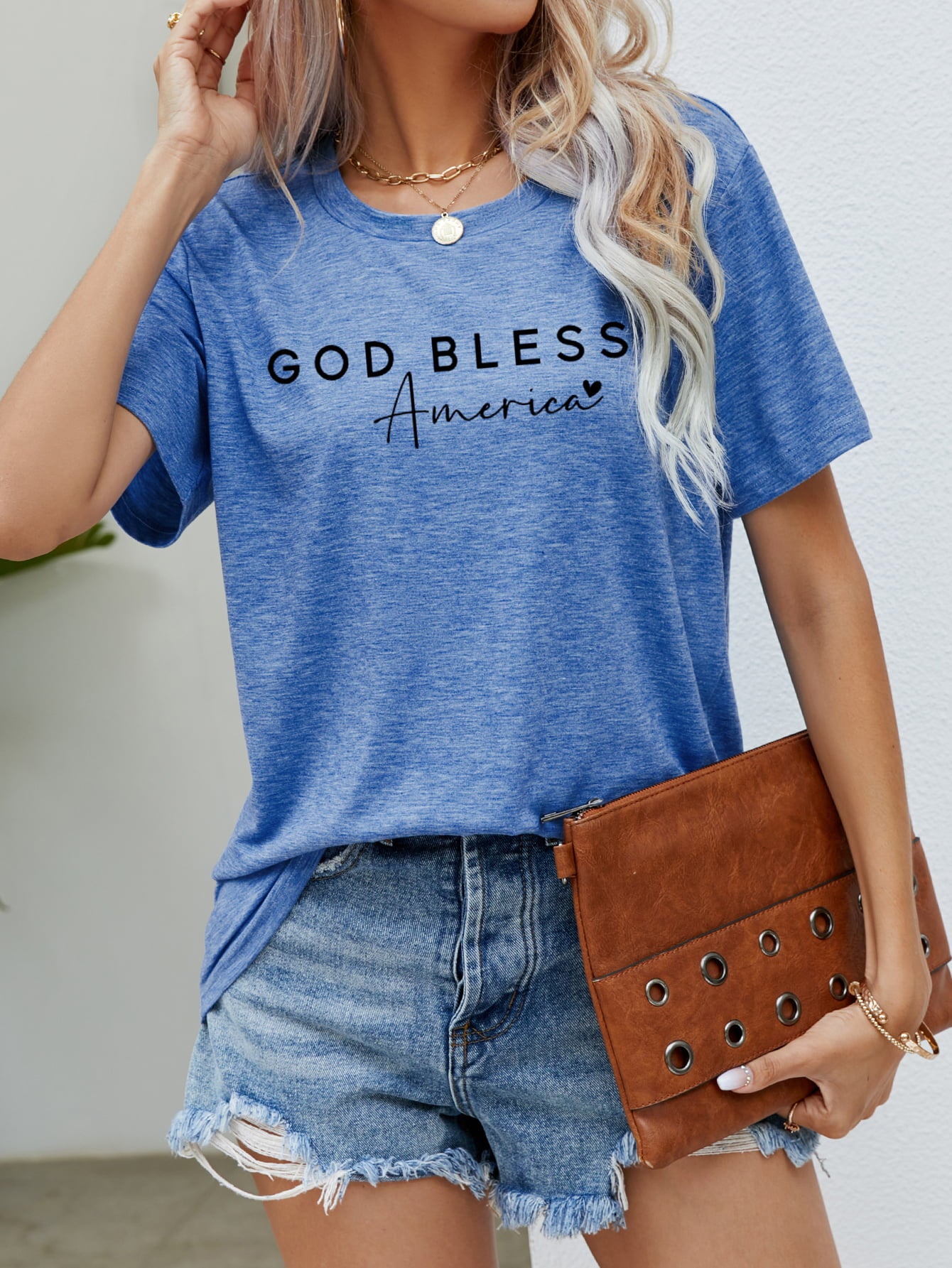 GOD BLESS AMERICA Graphic Short Sleeve Tee