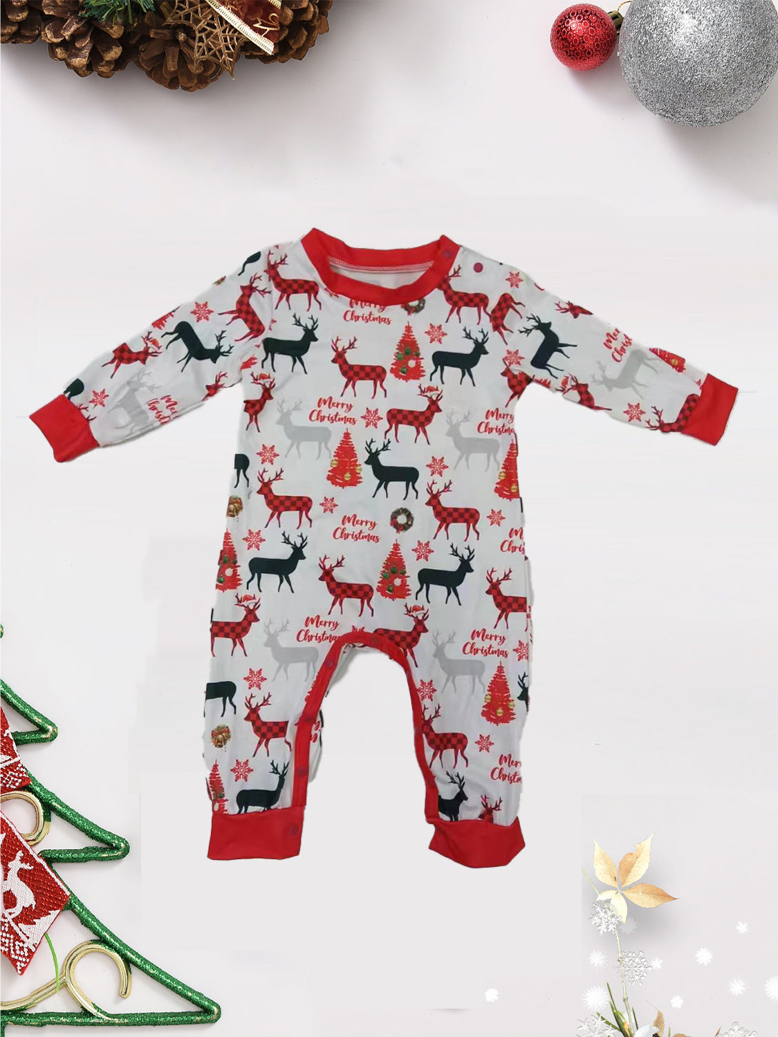 Reindeer Print Top and Pants Set