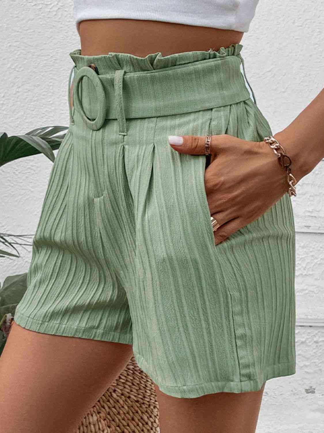 Belted Shorts with Pockets