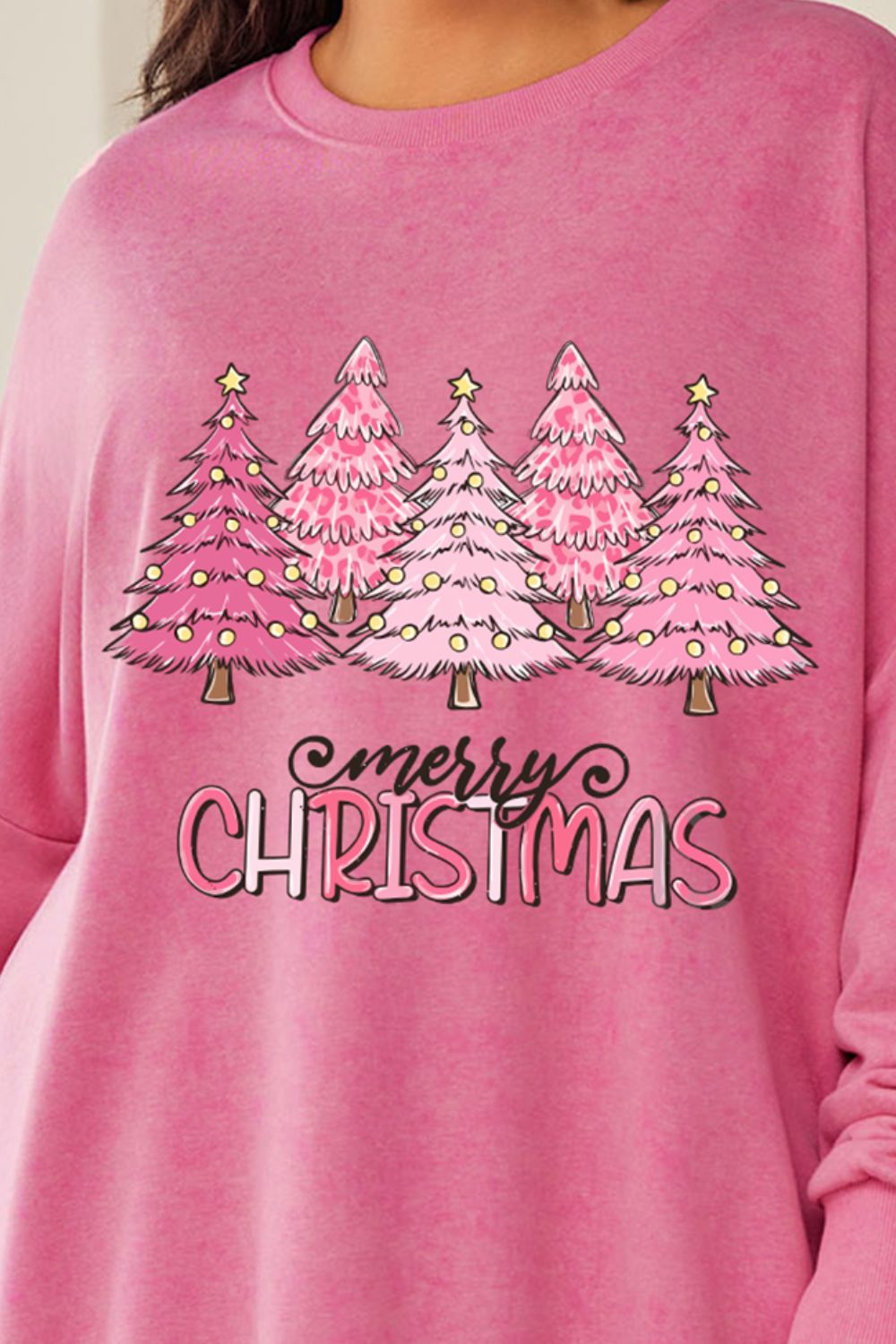 Plus Size MERRY CHRISTMAS Dropped Shoulder Sweatshirt