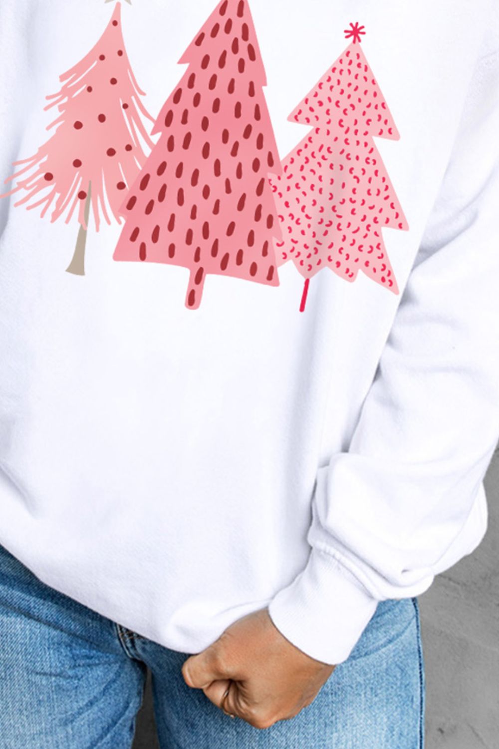 Christmas Tree Graphic Long Sleeve Sweatshirt